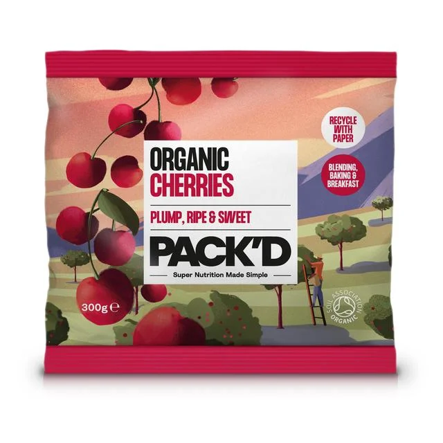 PACK'D Organic & Sweet Pitted Cherries   300g