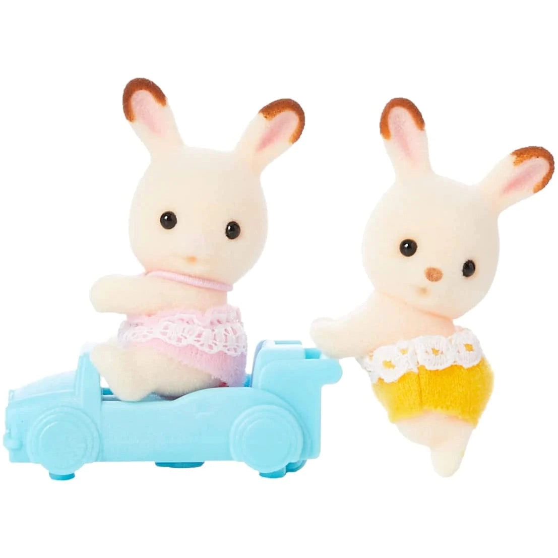 Calico Critters chocolate rabbit twins