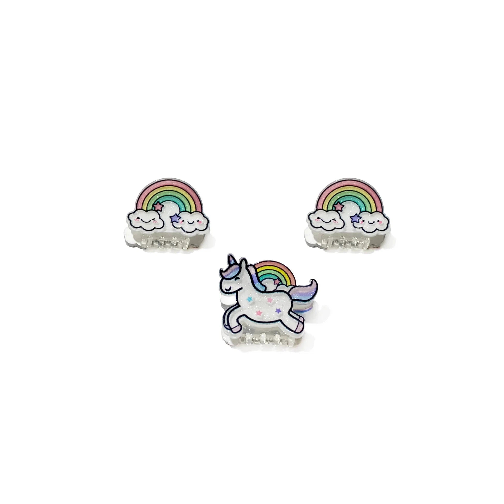 unicorn rainbow mini hairclips