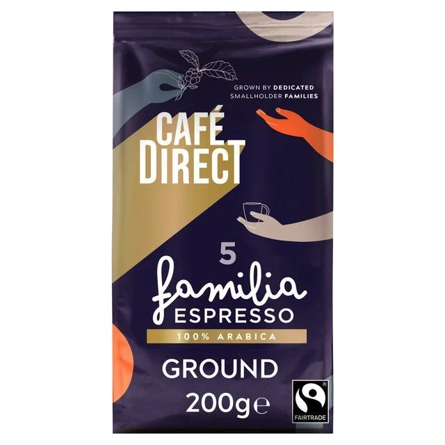 Cafedirect Fairtrade Familia Espresso Ground Coffee   200g