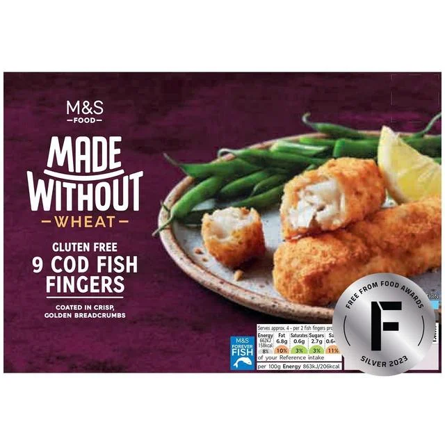 M&S Made Without 9 Cod Fish Fingers Frozen   345g