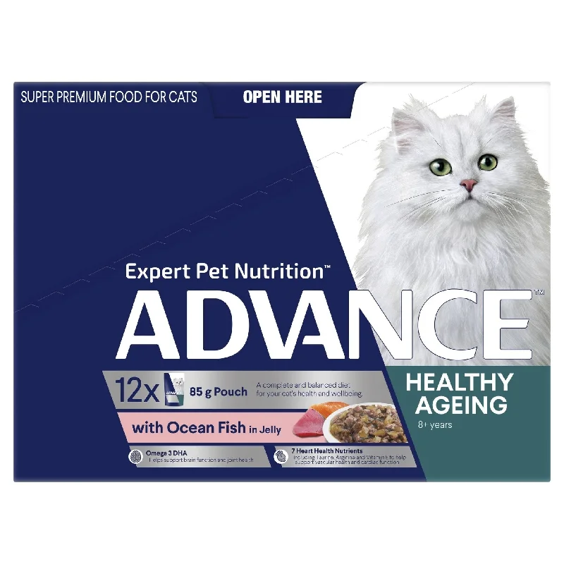 - High protein dog foodADVANCE Healthy Ageing Wet Cat Food Ocean Fish In Jelly 12x85g Pouches