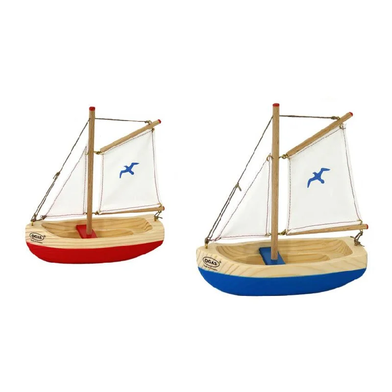 Ogas wooden seagull sailboat - red