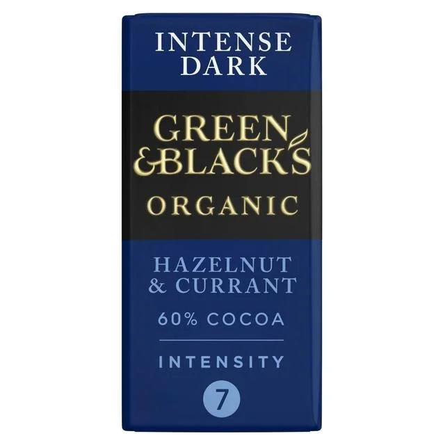 Green & Black's Organic Hazelnut & Currant Dark Chocolate Bar   90g