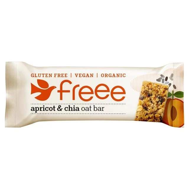 Freee Gluten Free Organic Apricot Oat Bar With Chia Seeds   35g