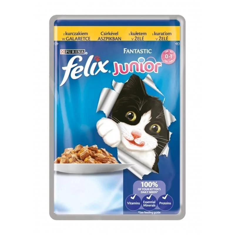 10. **Cat collar bell model**Felix Fantastic Junior Chicken - Pouch 100g