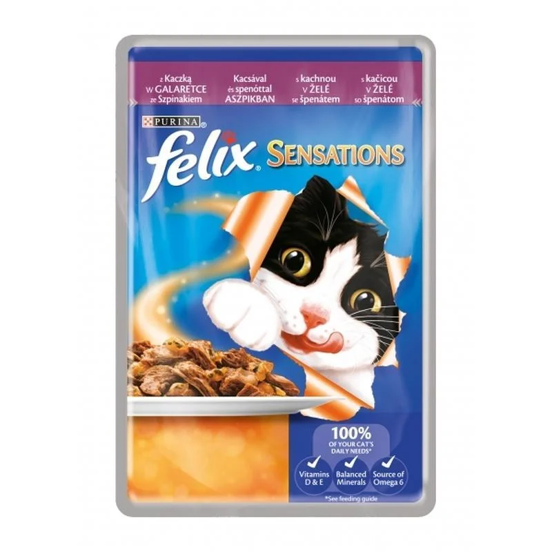 6. **Pet mattress is waterproof and washable**Felix Sensation Duck and Spinach in Jelly - Pouch 100g